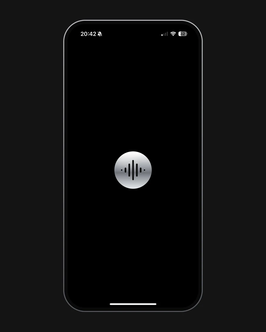 The Vault app launch screen, showing its waveform mark