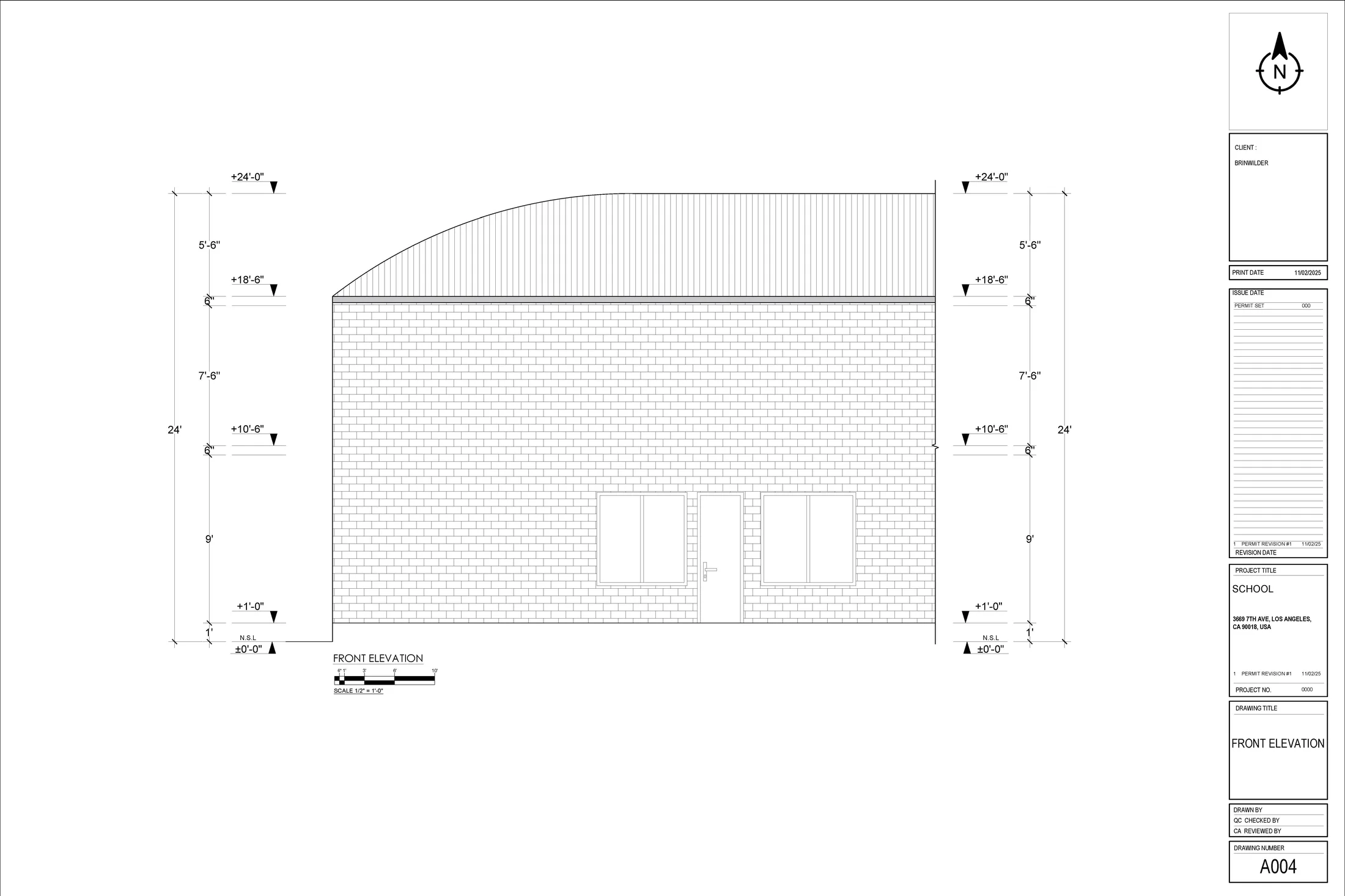 Front elevation of the studio