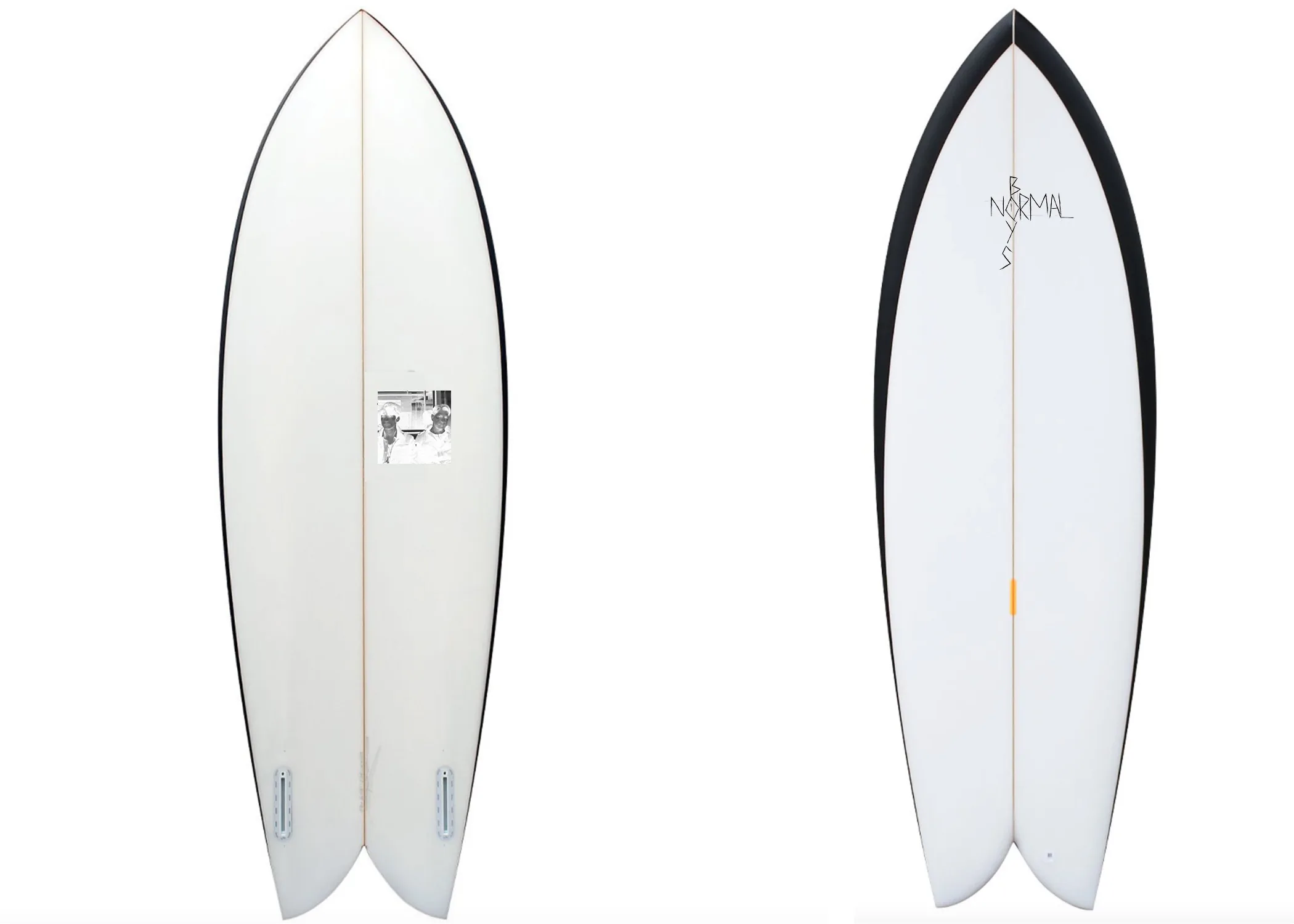 Deck and bottom graphics for the twin-keel fish