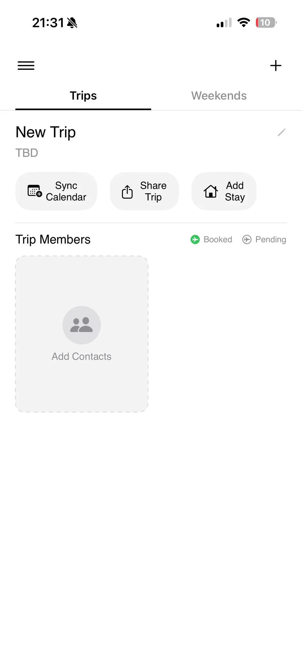 A new trip, ready for members, a calendar sync, and a stay